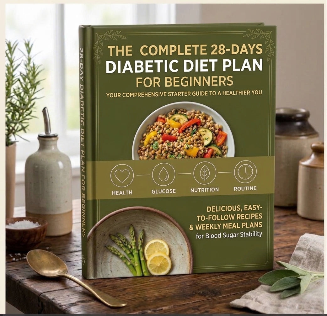 28-Day Diabetes-Friendly Meal Plan + 9 FREE Bonus Cookbooks | Digital E-Book Bundl