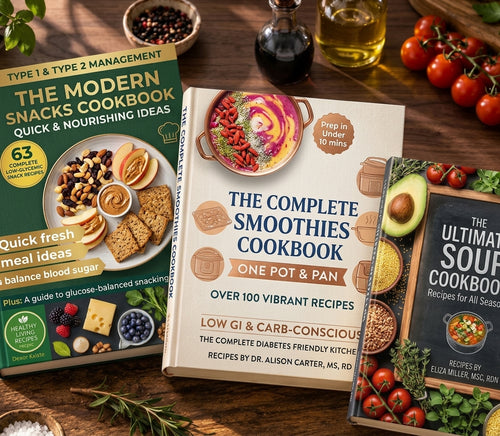 28-Day Diabetes-Friendly Meal Plan + 9 FREE Bonus Cookbooks | Digital E-Book Bundl